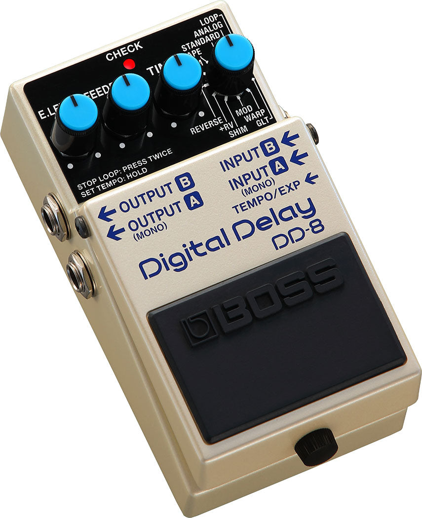 BOSS DD-8 Digital Delay Best Guitar Effects Pedal with 11 Delay Modes Built-In Looper Mono and Stereo Connections