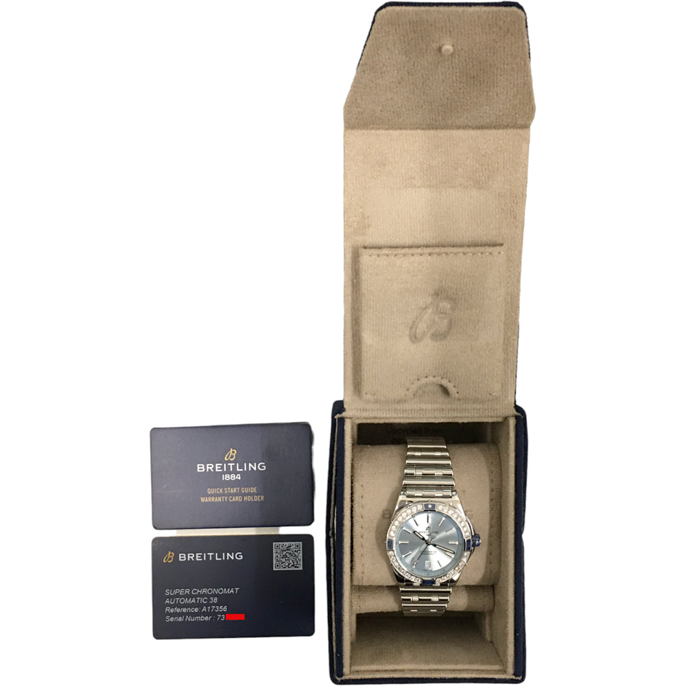 Breitling A17356 Super Chronomat 38mm Automatic Blue Dial Men&#39;s Watch