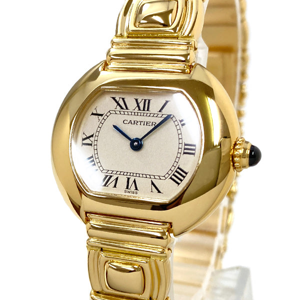 CARTIER Ellipse SM W51047D9 Quartz Yellow Gold White Dial Women&#39;s Watch