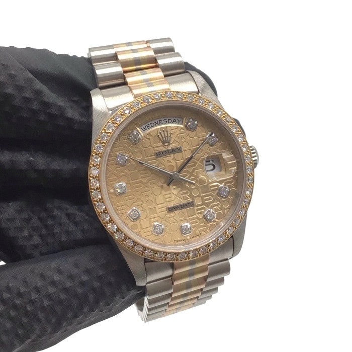 ROLEX 18349A BIC Day Date Toridoll 10P Diamond 36mm Automatic Men&#39;s Watch