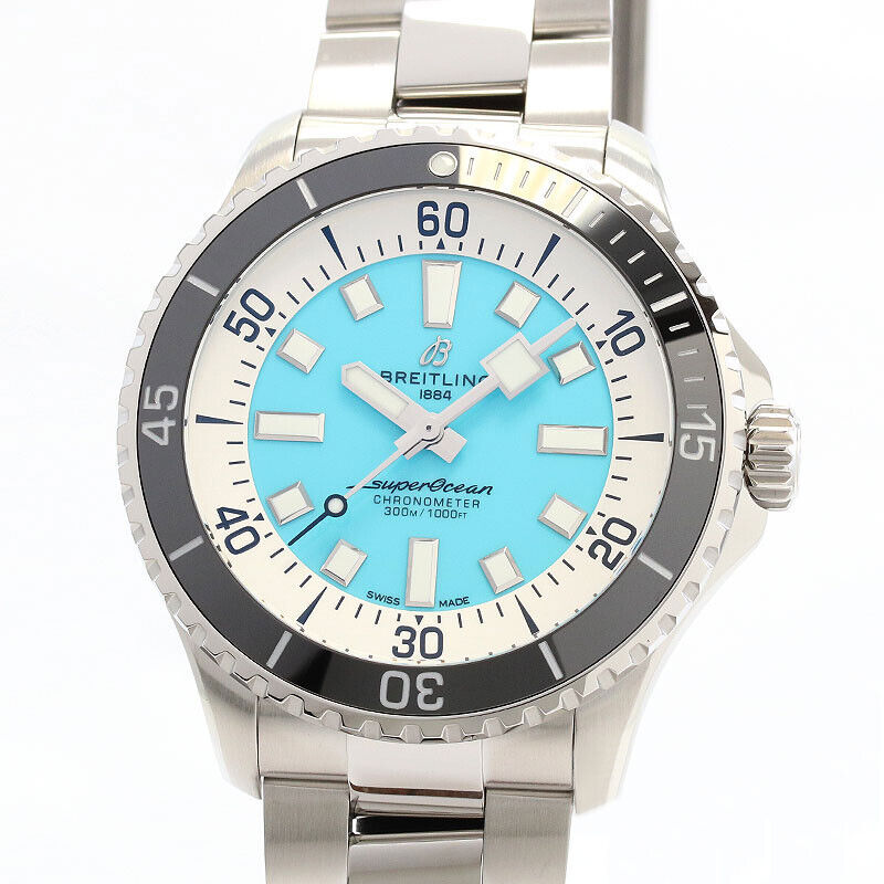 Breitling Super Ocean Automatic 44 A17376211L2A1 Turquoise Blue Men&#39;s Watch