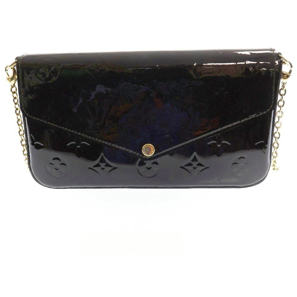 LOUIS VUITTON Monogram Pochette Felicie Dark Red Amarante Chain Women&#39;s Bag