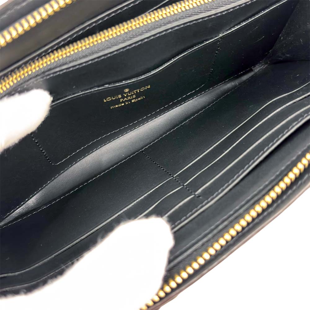 Louis Vuitton Zippy Steamer Brown Gold Hardware Women&#39;s Wallet M62873