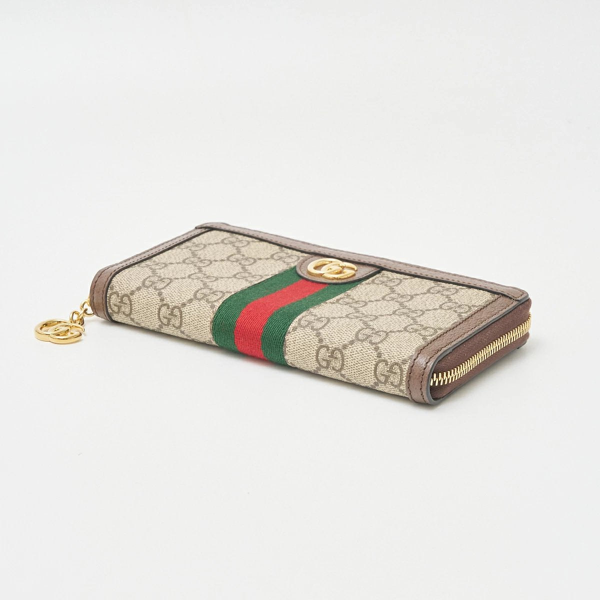 GUCCI Women&#39;s Wallet Ophidia GG Supreme Beige x Brown x Web Line