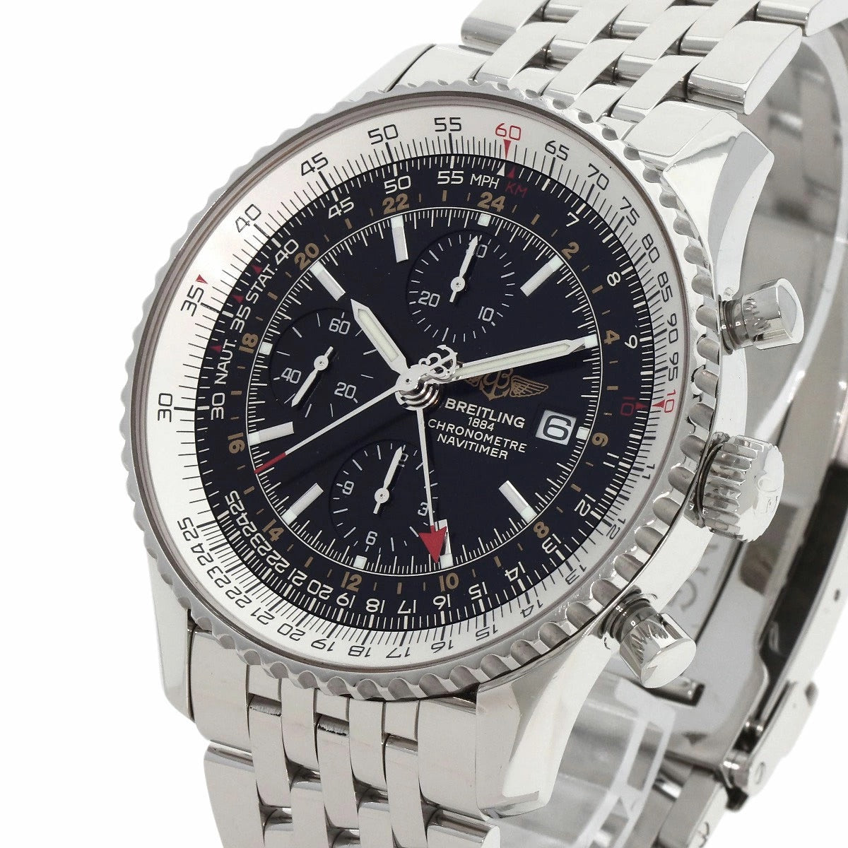 BREITLING A24322 Navitimer World Stainless Steel Automatic Men&#39;s Watch