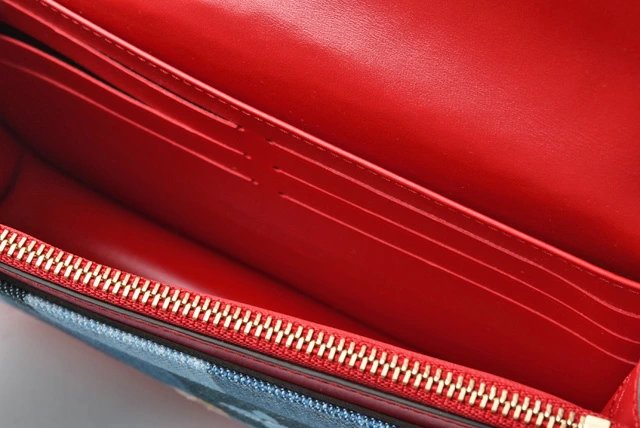 LOUIS VUITTON Flore Chain Wallet Denim Monogram M69036