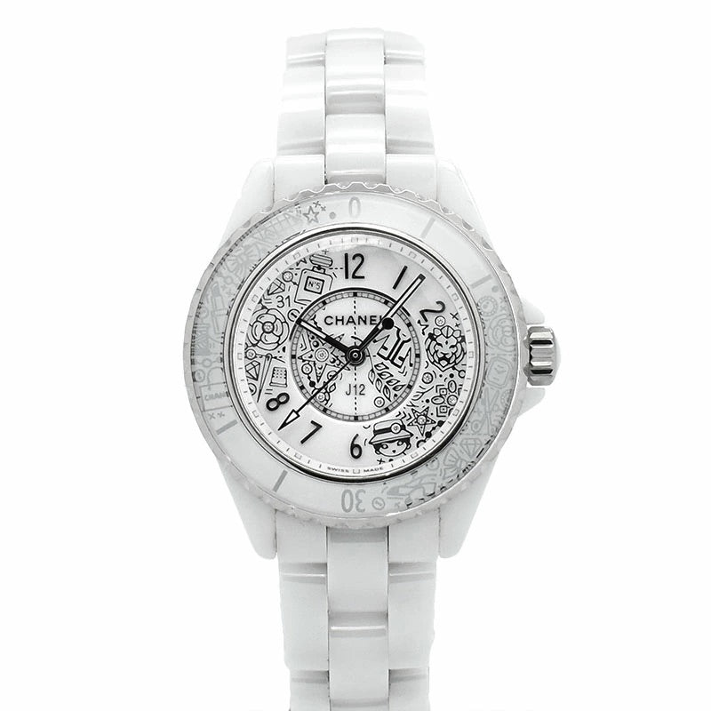 Chanel J12.20 H6477 33mm Limited Edition White Dial Quartz Unisex Watch