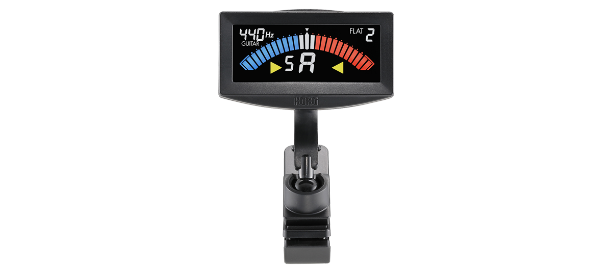 KORG PitchCrow-G BK Best Clip-on Guitar Tuner Ultra Compact and Light-weight Fully-featured Clip-on Tuner