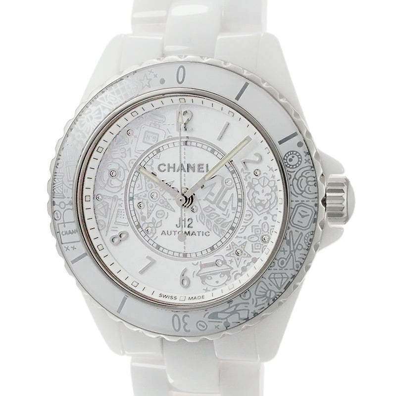 Chanel J12 38mm 12P Diamond Limited Edition H6476 White Men&#39;s Watch