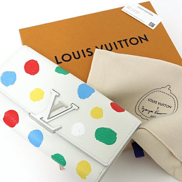Louis Vuitton Portefeuil Capucines Women&#39;s Wallet Painted Yayoi Kusama M81890