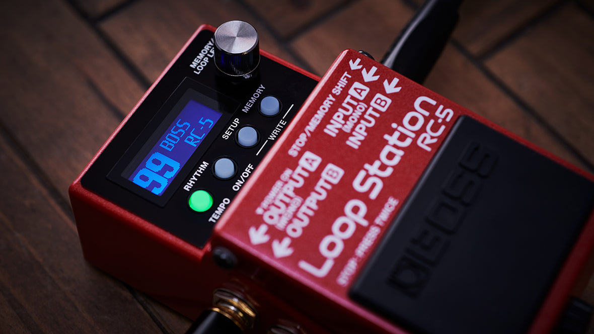 BOSS RC-5 Best Guitar Loop Station Stereo Looper with 13 Hours Recording Time and 7 Drum Kits and 57 Preset Rhythms