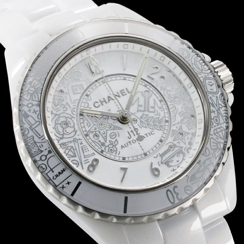 Chanel J12 38mm 12P Diamond Limited Edition H6476 White Men&#39;s Watch