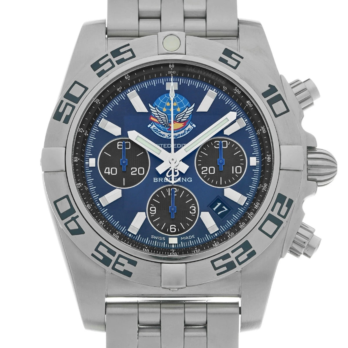 BREITLING Chronomat 44 Blue Impulse Blue/Black Dial AB01107E/C885 Men&#39;s Watch