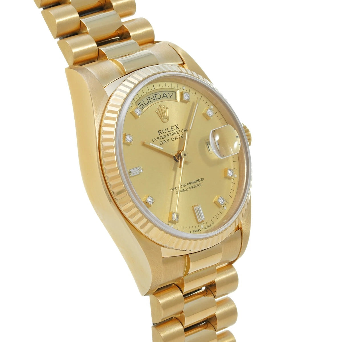 ROLEX 18038A Day-Date Champagne/Diamond Dial 36mm Automatic Men&#39;s Watch