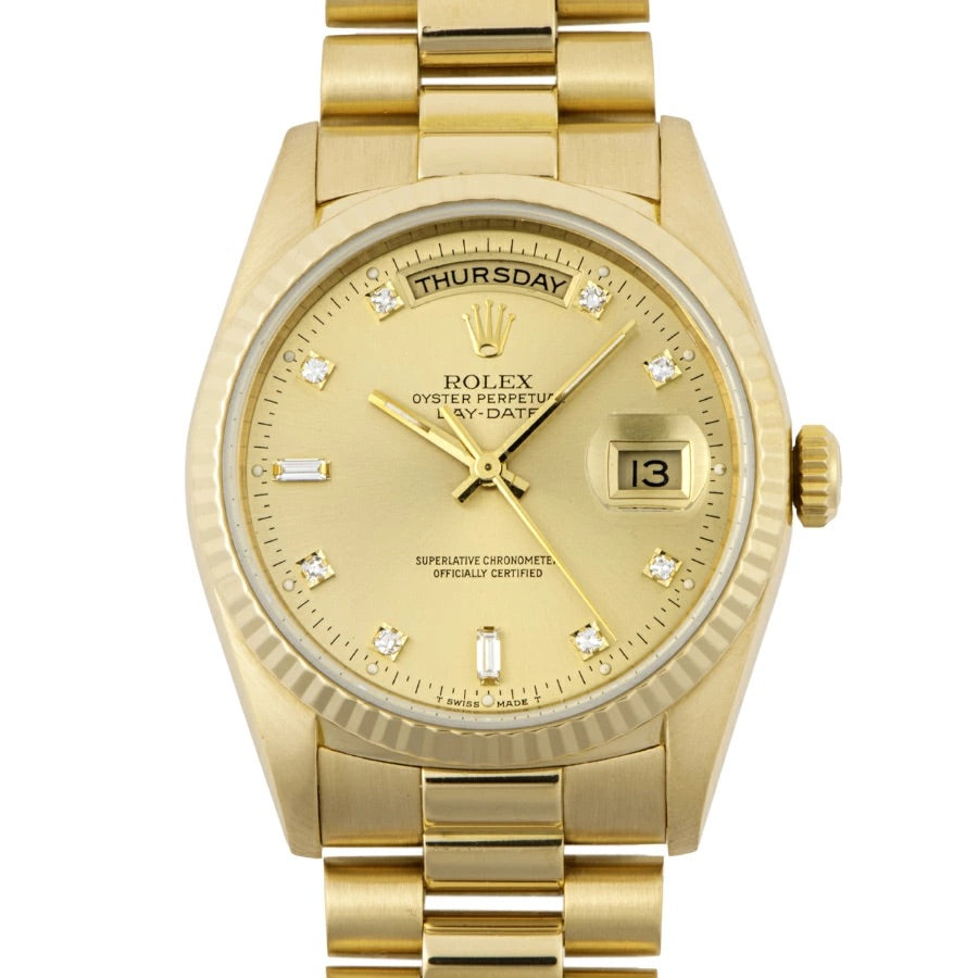 ROLEX Day-Date 18238A Champagne Dial Diamond 36mm Automatic Men&#39;s Watch
