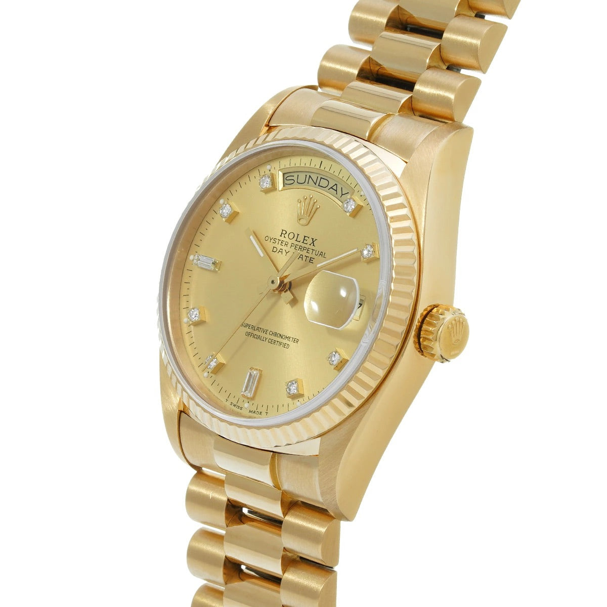 ROLEX 18038A Day-Date Champagne/Diamond Dial 36mm Automatic Men&#39;s Watch