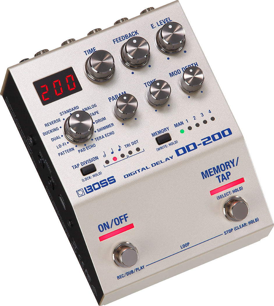 BOSS DD-200 Digital Delay Best Guitar Effects Pedal with 12 Delay Modes Modern Digital to Classic Analog