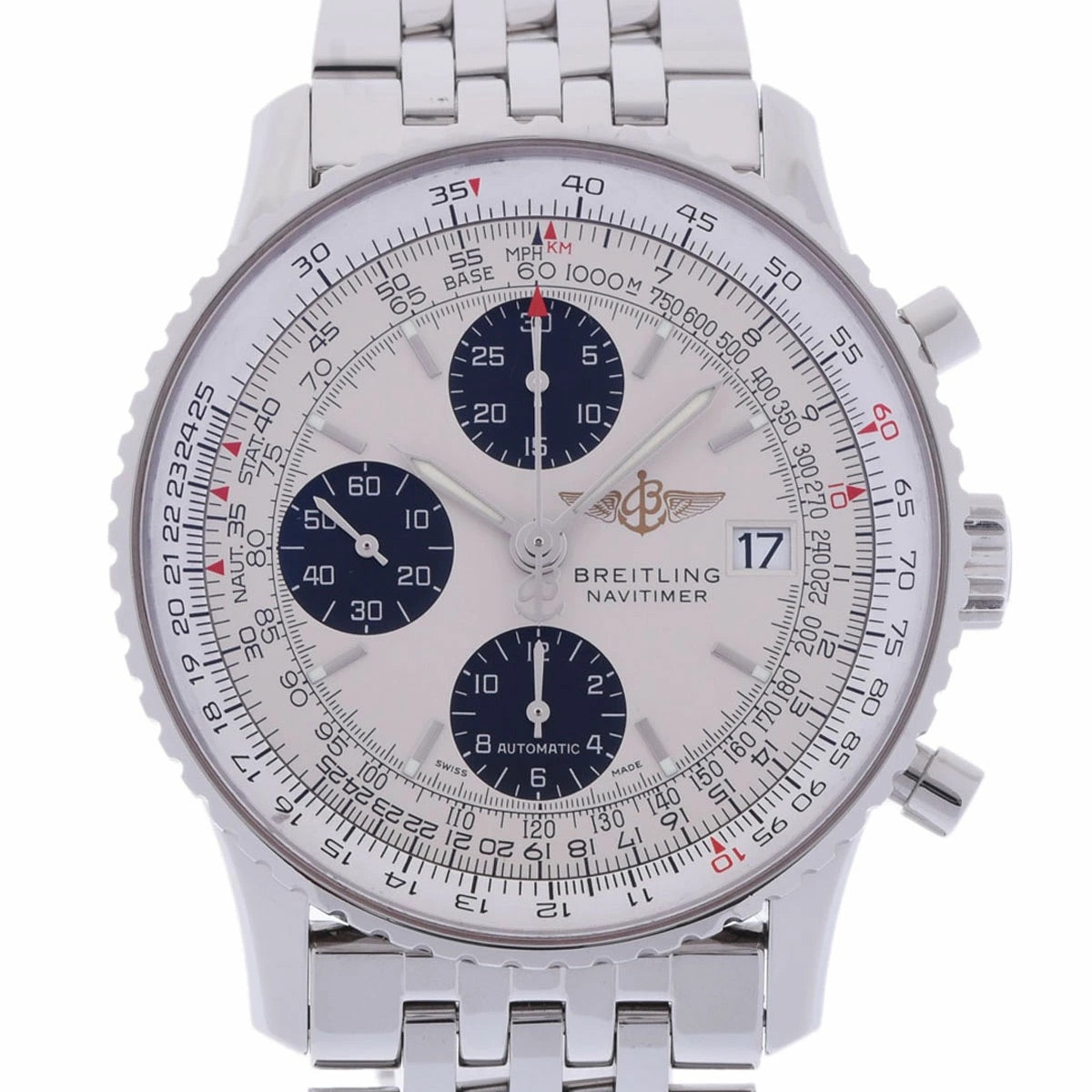 BREITLING Old Navitimer A13324 Automatic Silver Dial Stainless Steel Men&#39;s Watch