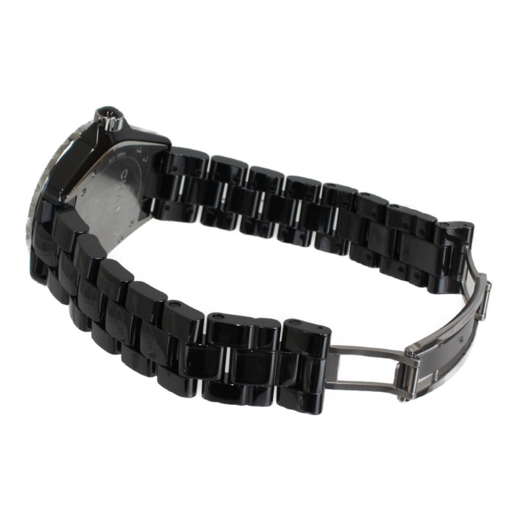 Chanel J12 H2428 Quartz Date Large Diamond Bezel 38mm Ceramic Black Men&#39;s Watch