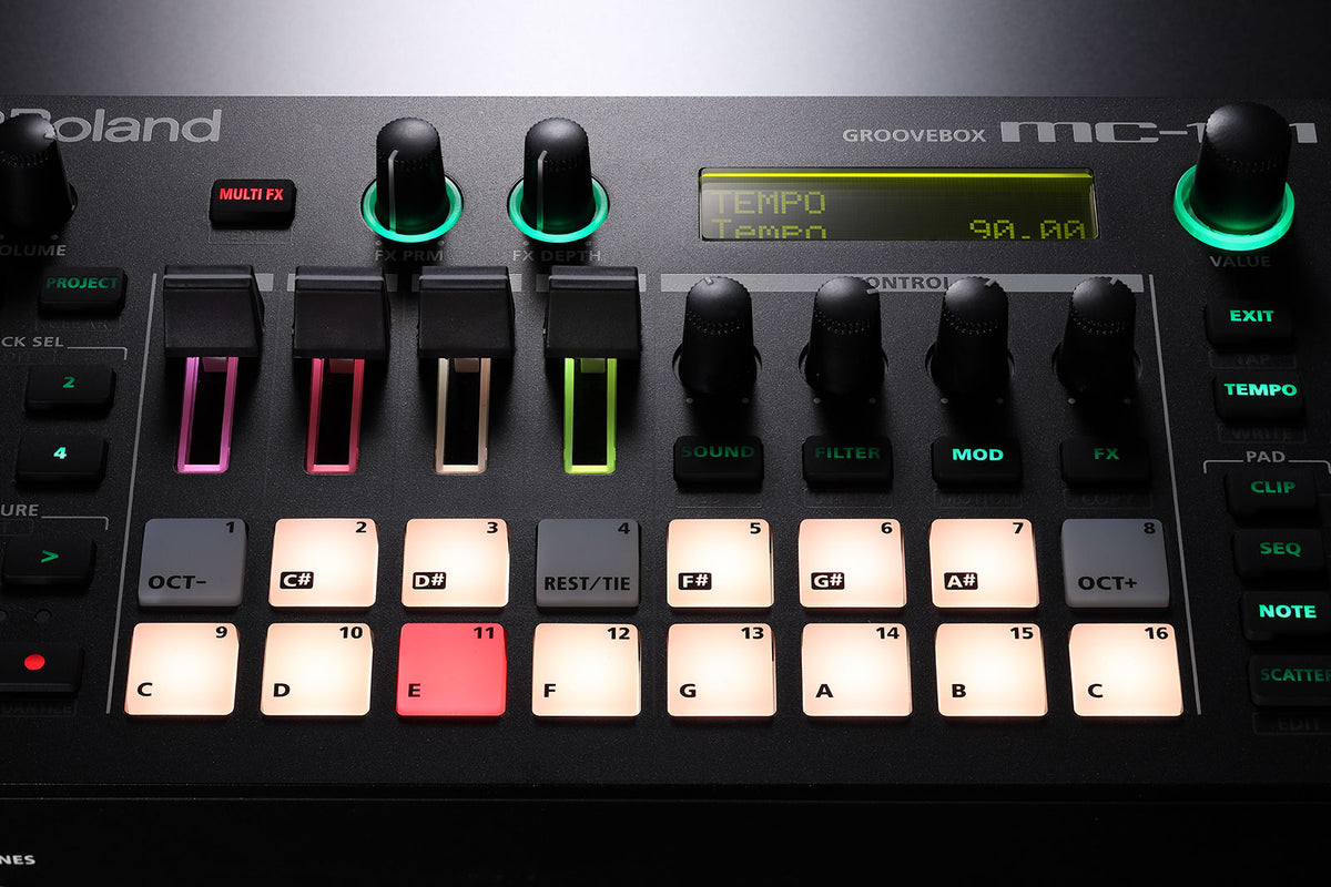 Roland MC-101 GROOVEBOX Audio Effects Synthesizer Portable Studio with 4-track Sequencer for Electronic and Dance-focused Music