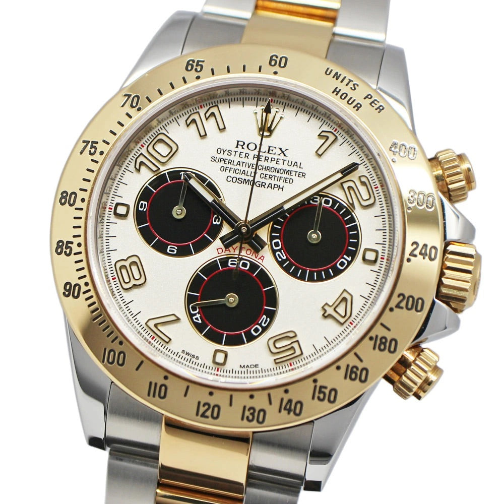 Rolex Daytona 116523 Black/Silver Dial 40mm YG×SS Automatic Men&#39;s Watch