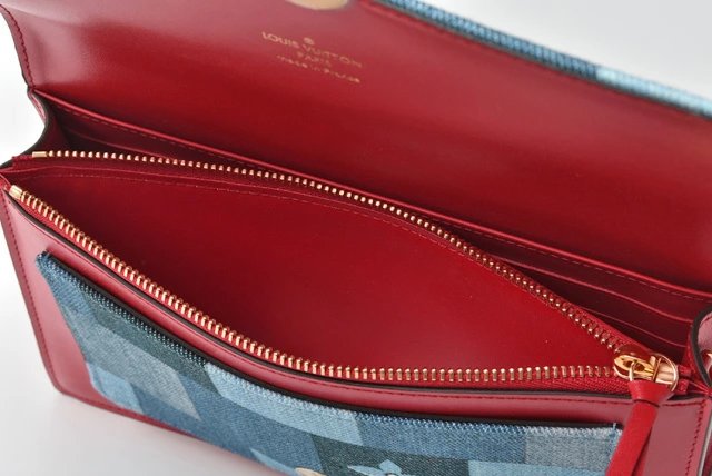 LOUIS VUITTON Flore Chain Wallet Denim Monogram M69036