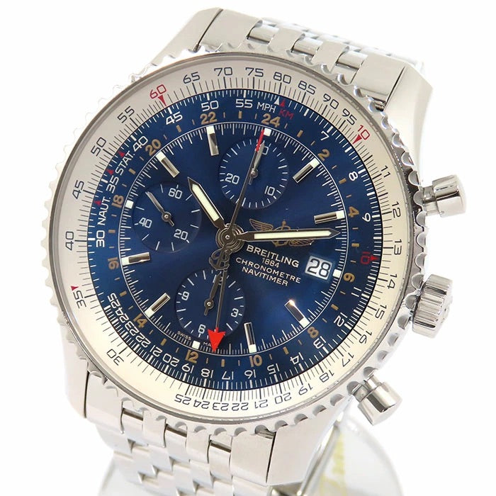 Breitling Navitimer World A24322 Blue Dial Chronograph Automatic Men&#39;s Watch