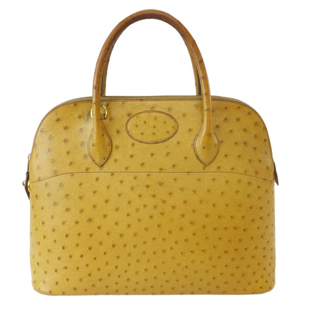 HERMES Bolide 35 Chestnut Ostrich Gold Hardware Ostrich Y-Engraved Women&#39;s Bag