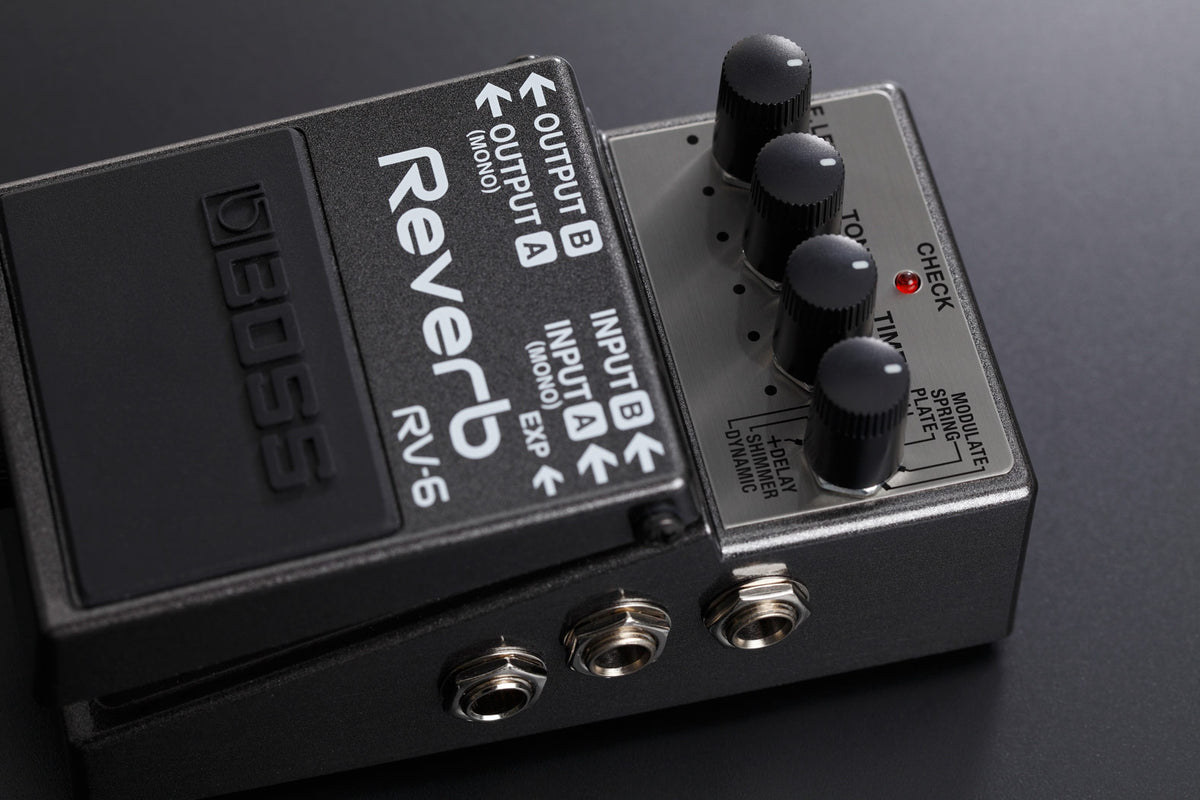 BOSS RV-6 Reverb Best Guitar Effects Pedal with 8 Sound Modes Ready-to-Play Reverb Effects Supports Mono or Stereo Operation