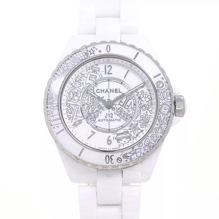 Chanel J12 H6476 Limited Edition 38MM White Ceramic 12P Diamond Men&#39;s Watch