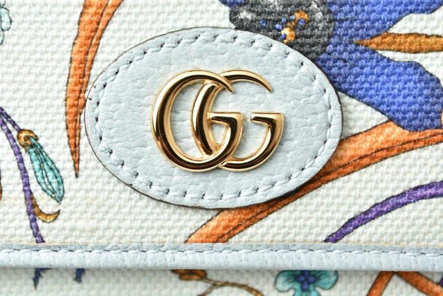 GUCCI Flora Women&#39;s Wallet Japan Limited Edition Canvas Blue Multi 577350