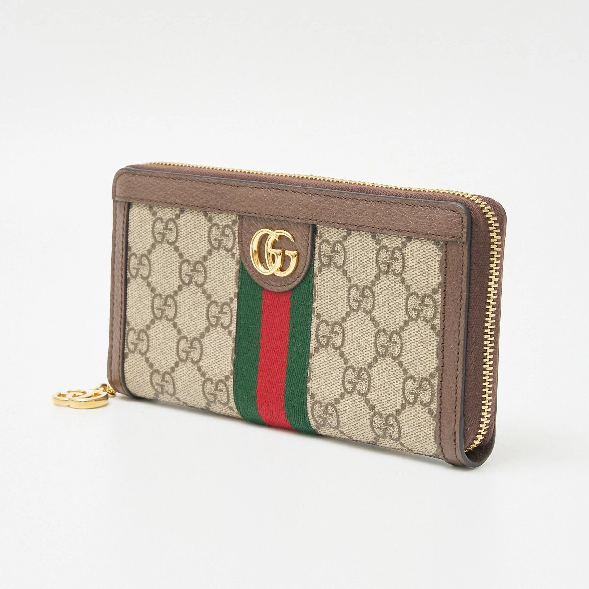 GUCCI Women&#39;s Wallet Ophidia GG Supreme Beige x Brown x Web Line