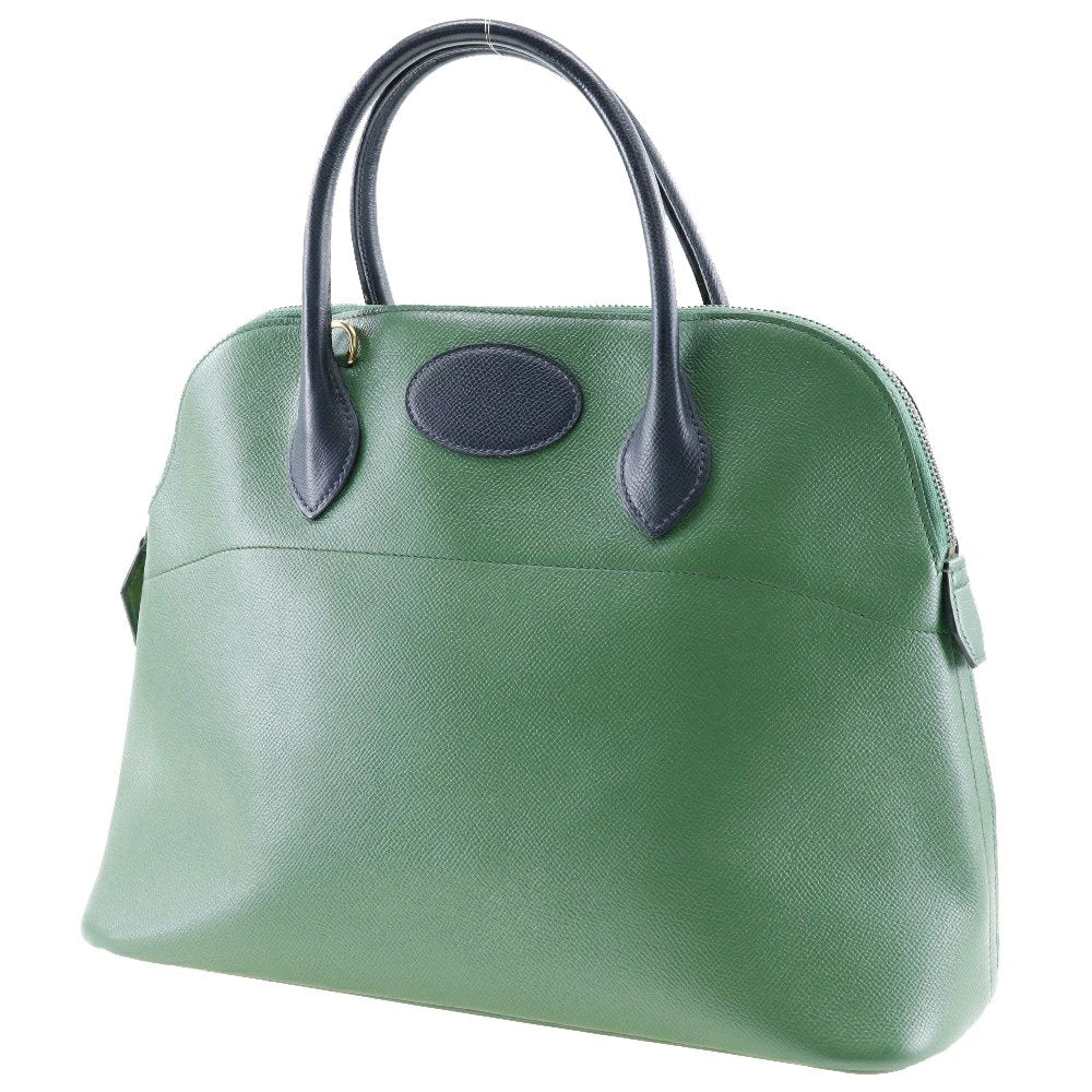 Hermes Bolide 35 Couchevel Green/Navy Bicolor V Engraved Women&#39;s Handbag