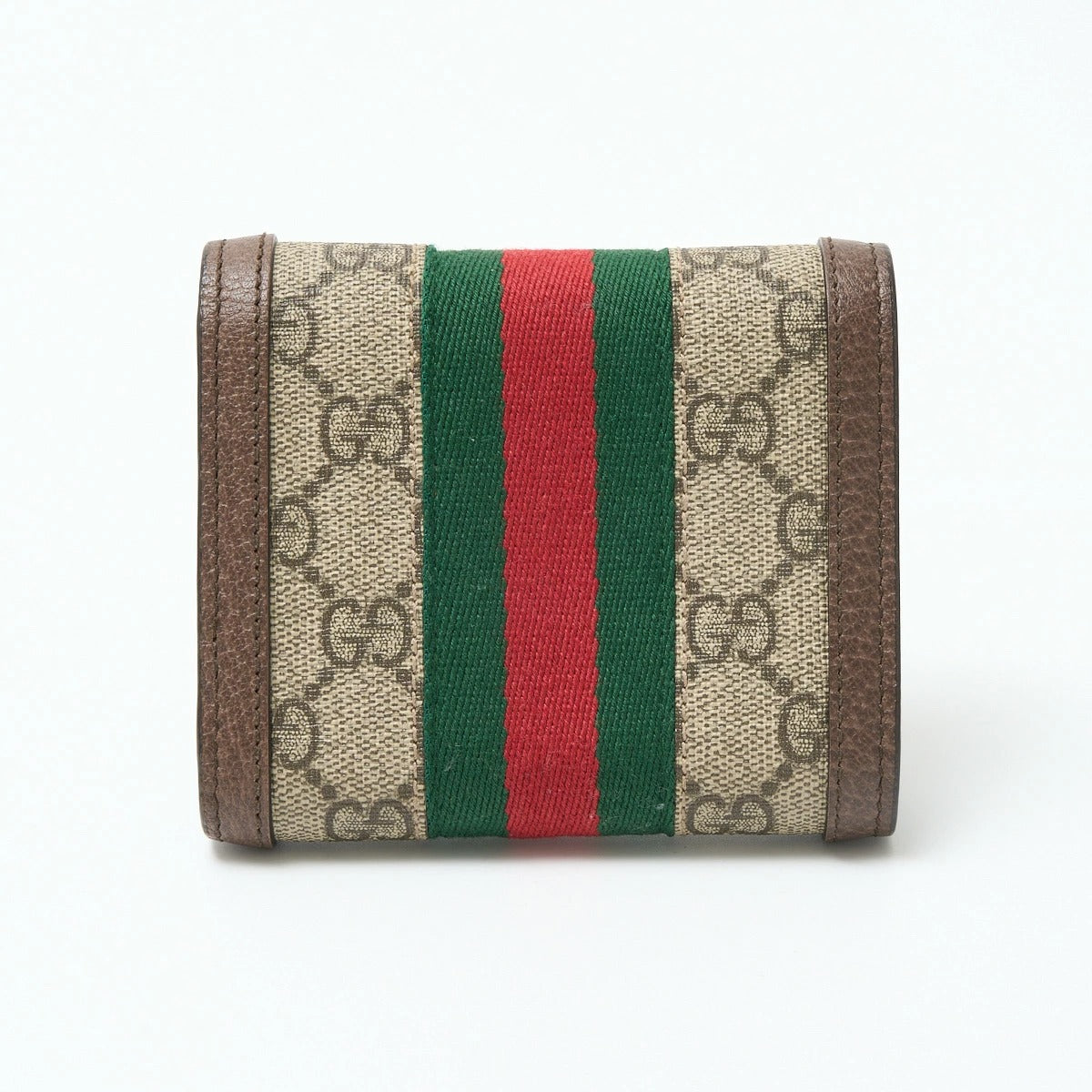 GUCCI Ophidia Women&#39;s Wallet Compact Web Stripe x Beige GG Supreme