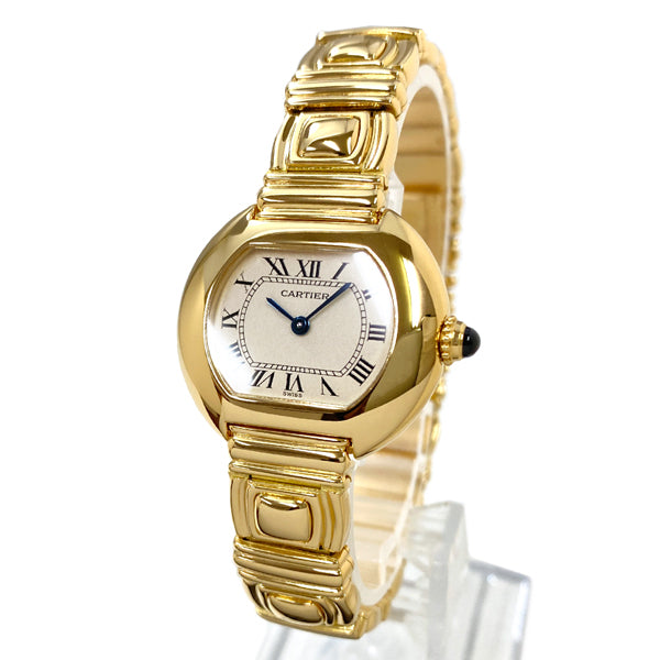 CARTIER Ellipse SM W51047D9 Quartz Yellow Gold White Dial Women&#39;s Watch