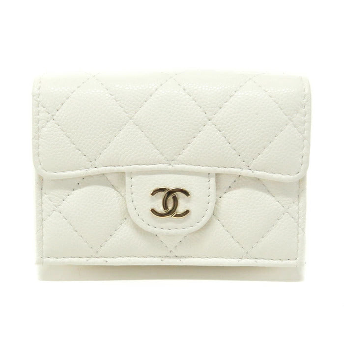 CHANEL Matelasse Women&#39;s Wallet Classic Small Flap Caviar Skin AP0230