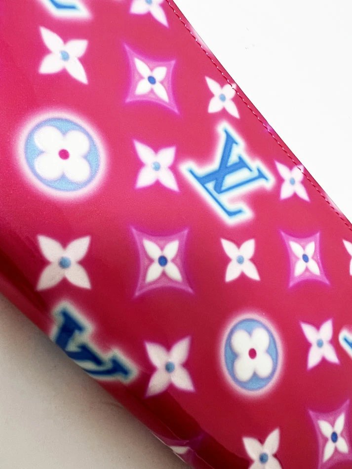 Louis Vuitton Vernis Valentine 2022 Women&#39;s Wallet Fuchsia Pink M81154