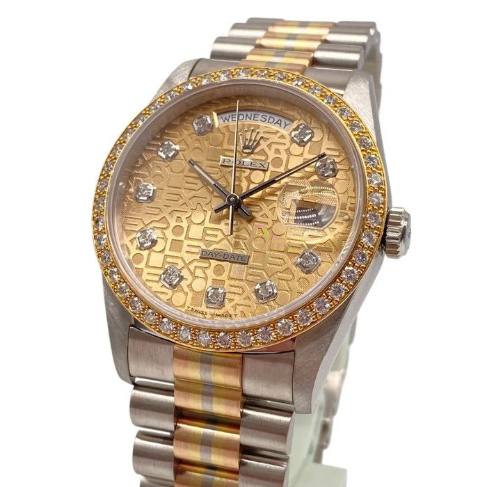 ROLEX 18349A BIC Day Date Toridoll 10P Diamond 36mm Automatic Men&#39;s Watch
