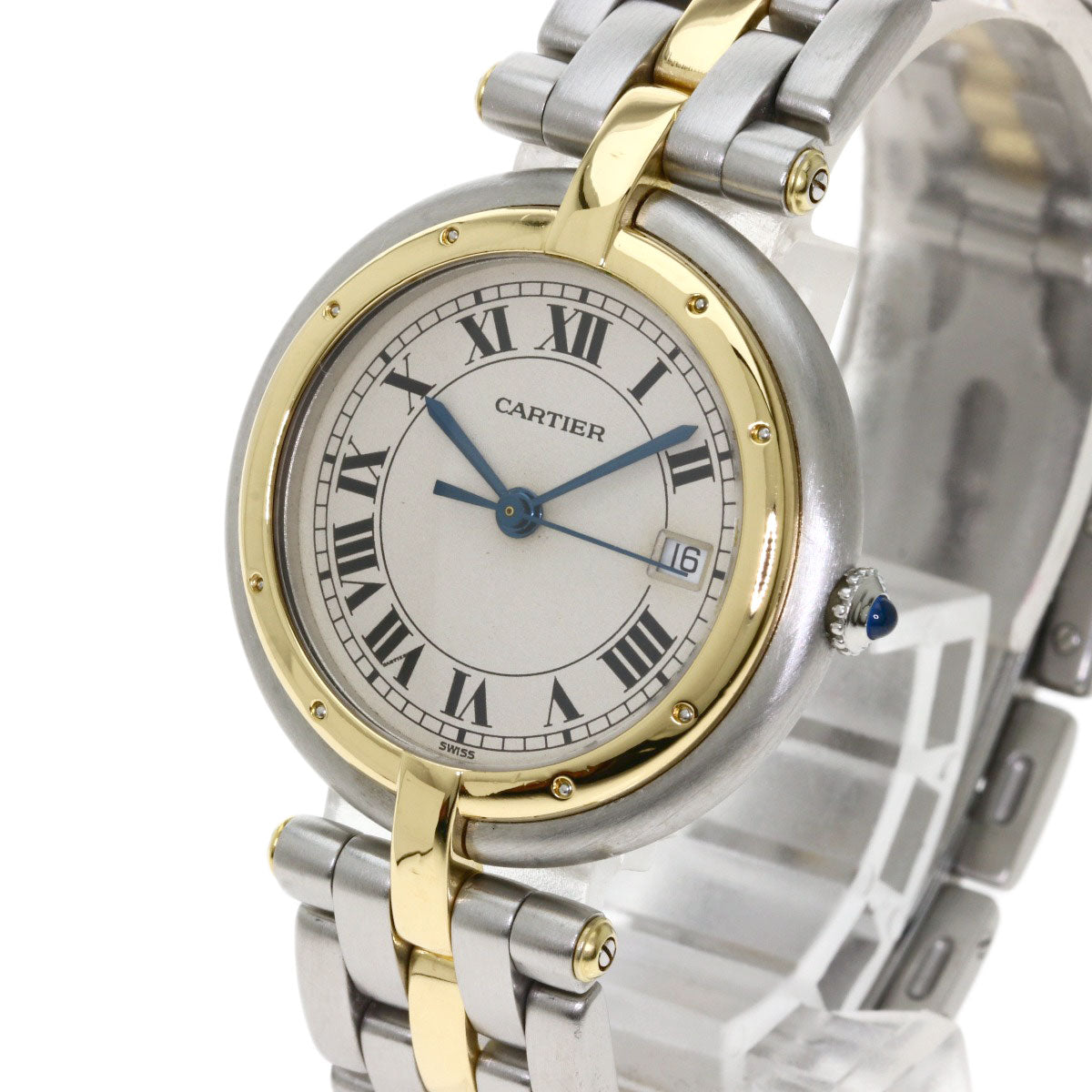 Cartier Panther MM Round 1ROW Ivory Dial Quartz Stainless Steel Women&#39;s Watch