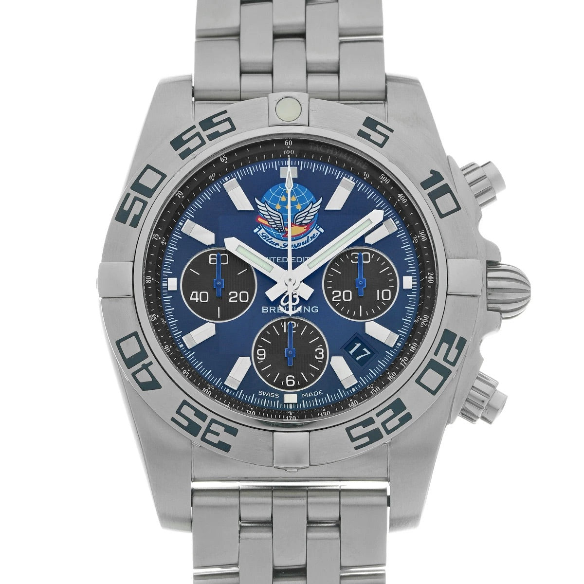 BREITLING Chronomat 44 Blue Impulse Blue/Black Dial AB01107E/C885 Men&#39;s Watch