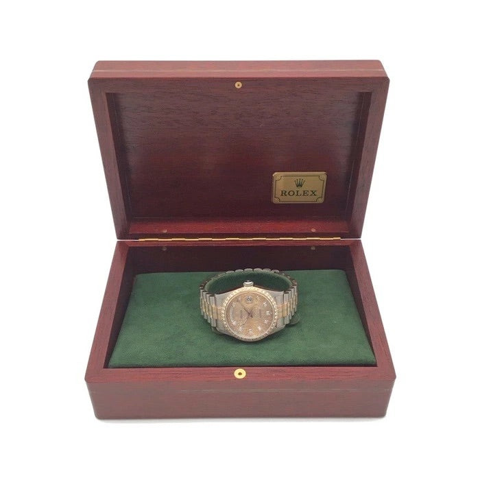 ROLEX 18349A BIC Day Date Toridoll 10P Diamond 36mm Automatic Men&#39;s Watch