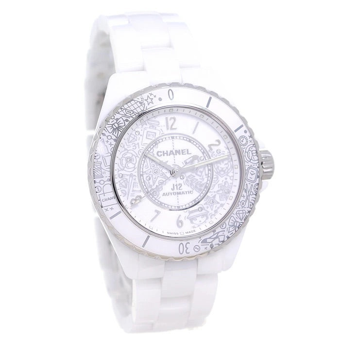 Chanel J12 H6476 Limited Edition 38MM White Ceramic 12P Diamond Men&#39;s Watch