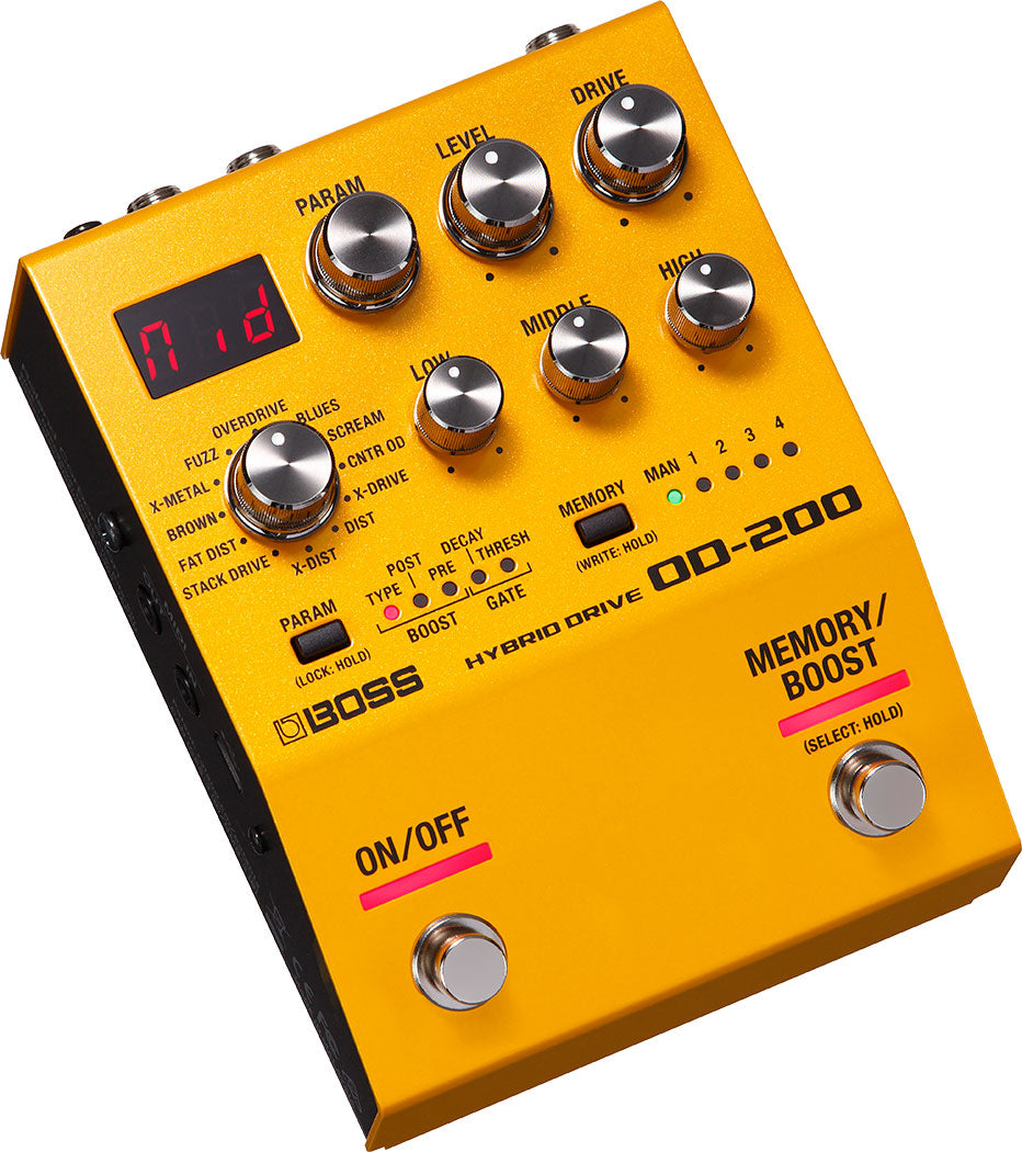BOSS OD-200 Hybrid Drive Best Guitar Effects Pedal Hybrid Analog/Digital Circuit with 12 Drive Modes and 15 Boost Types