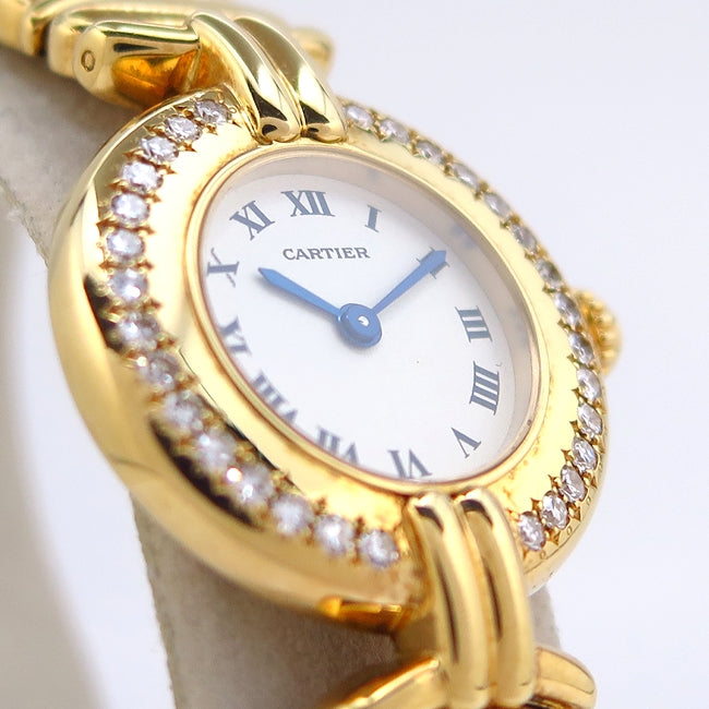Cartier WB1020D7 Must Collise SM Bezel Diamond K18YG Quartz Women&#39;s Watch