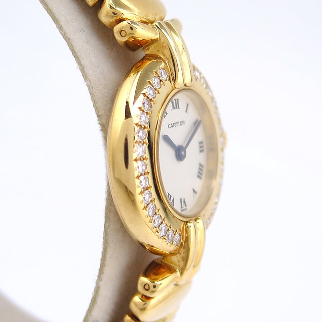 Cartier WB1020D7 Must Collise SM Bezel Diamond K18YG Quartz Women&#39;s Watch