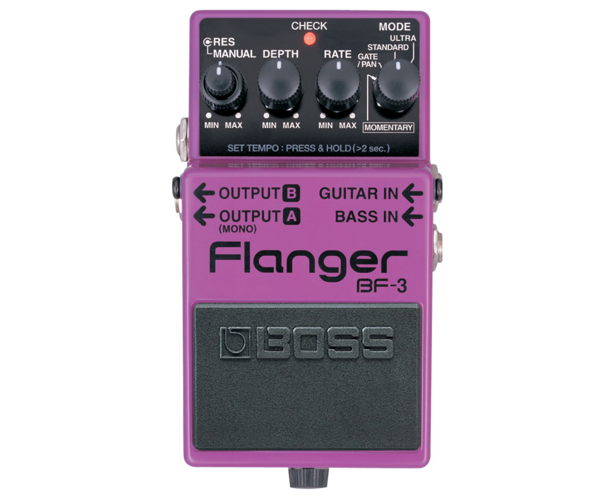 BOSS BF-3 Flanger Best Guitar Effects Pedal Best Flanging Effects with Tap Tempo and Stereo Output