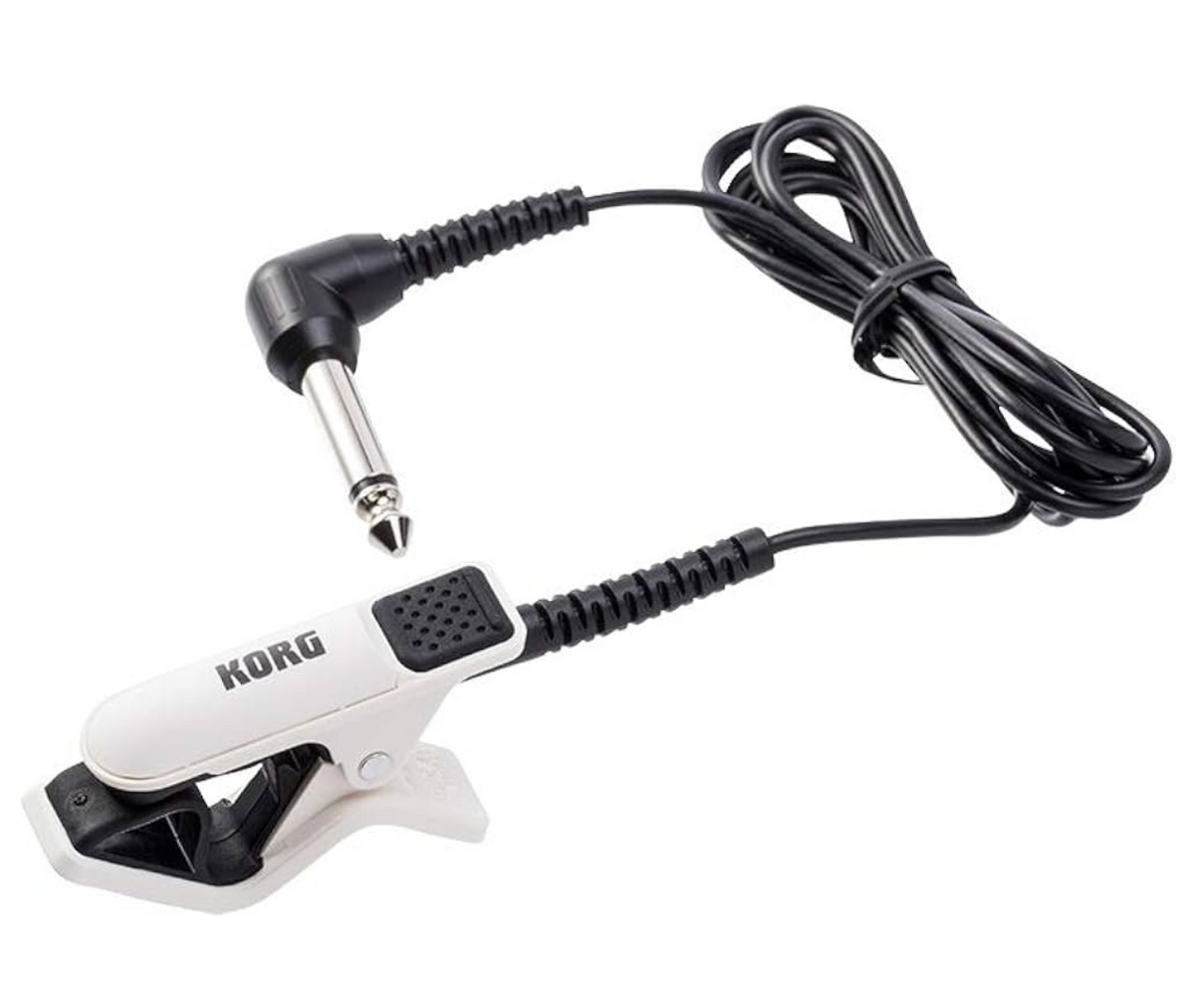 KORG CM-300-WHBK Best Contact Microphone Clip-type Mic for Stable Attachment to a Variety of Instruments with High-precision Tuning