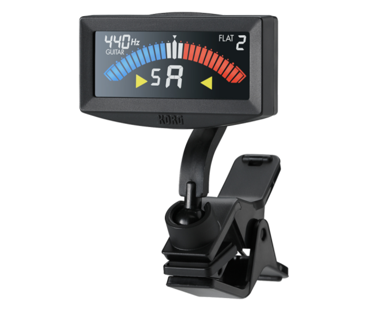 KORG PitchCrow-G BK Best Clip-on Guitar Tuner Ultra Compact and Light-weight Fully-featured Clip-on Tuner