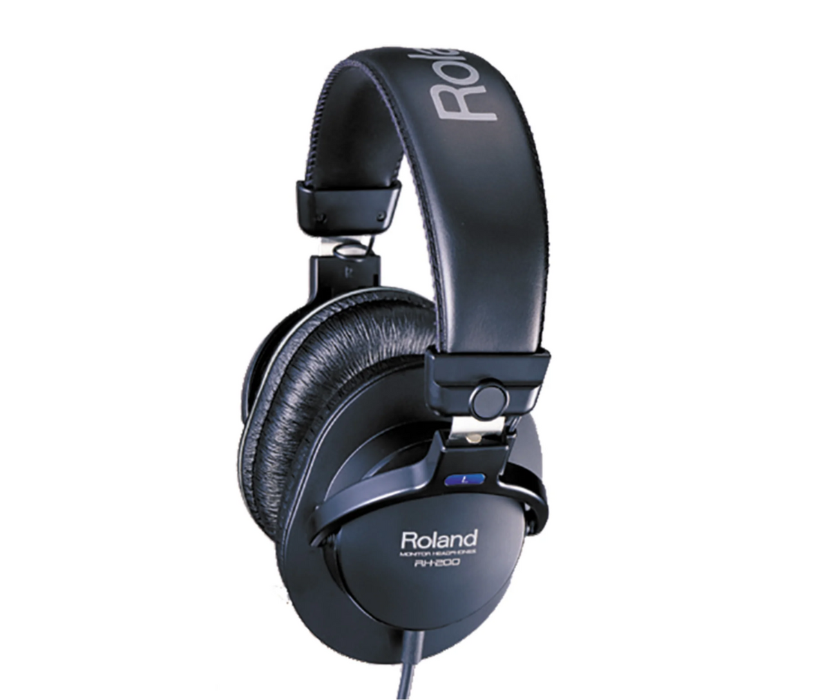 Roland RH-200 Stereo Monitoring Headphones with Gold-plated 1/8-inch Stereo Connector and 1/4-inch Adapter