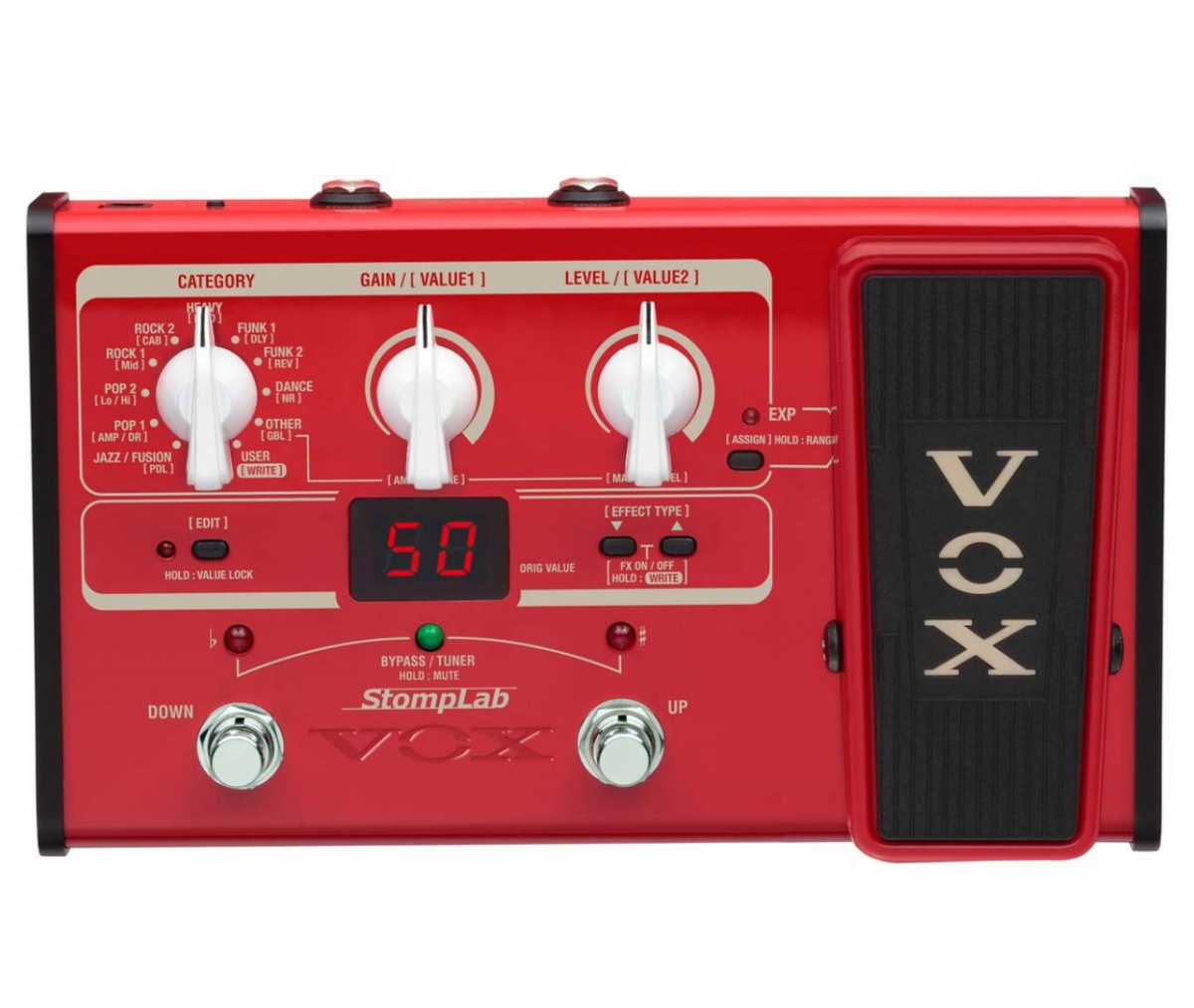 VOX Multi Effects Stomplab 2B Guitar Multi-effects Pedal with 61 Modeling Effects for Bass, Noise Reduction, and Volume Pedal